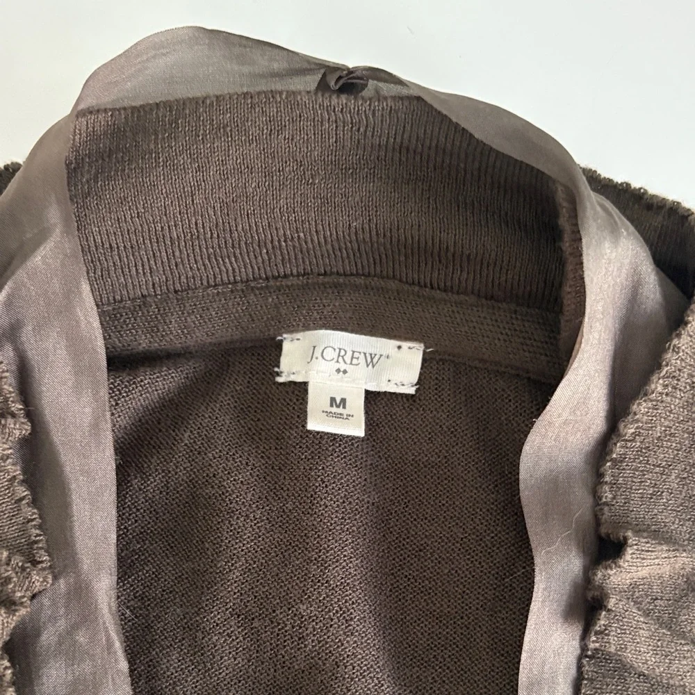 J.Crew Factory Olive Green Zipper Cardigan Size Medium